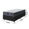 Cama Box Solteiro 88x188x56cm Colchão de Espuma Extra Firme Cinza Suporta 100kg - 3