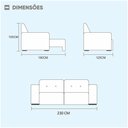 Ver imagem 2 de Sofá 3 Lugares Retrátil 2,30m Marrom Marrom Burgues