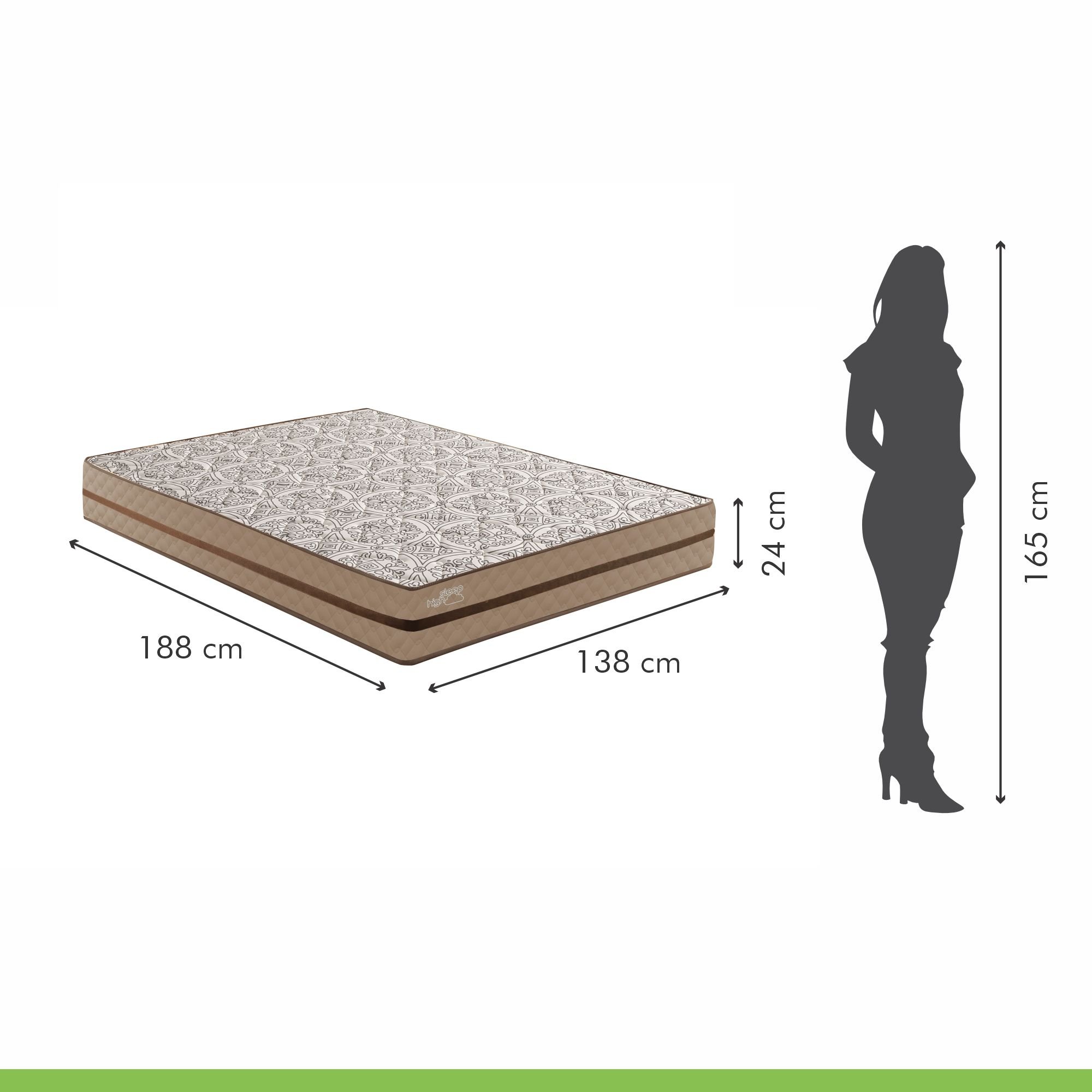 Colchão Casal Yescasa Hig Sleep 24cmx138cmx188cm  - 3