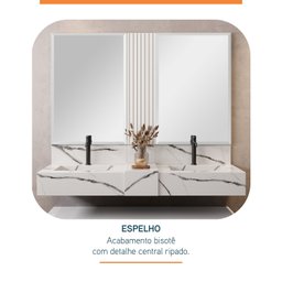 Bancada em Porcelanato 120cm com Cuba Esculpida Ripy - 6