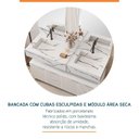Ver imagem 2 de Bancada em Porcelanato 120cm com Cuba Esculpida Ripy Yescasa Branco/Calacata