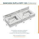 Ver imagem 4 de Bancada em Porcelanato 120cm com Cuba Esculpida Ripy Yescasa Branco/Calacata