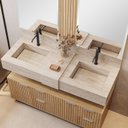 Ver imagem 5 de Bancada em Porcelanato 120cm com Cuba Esculpida Ripy Bege/Travertino Yescasa