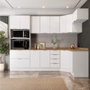 Ver imagem 2 de Cozinha Modulada 7 Peças 1 Tampo 3 Aéreos 3 Balcões e Torre Quente Ipanema CabeCasa MadeiraOriginals