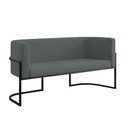 Ver imagem 1 de Sofá 2 Lugares com Base de Metal Preto Reforçada Cinza