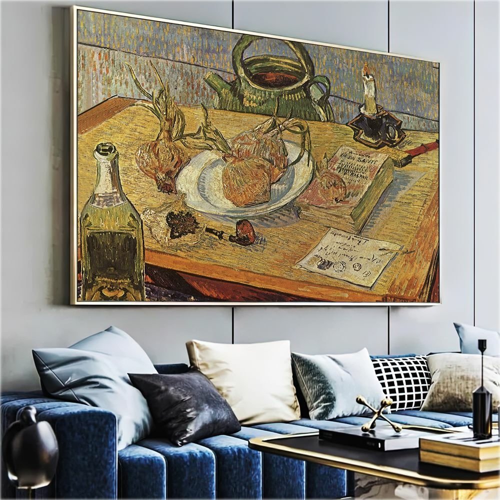 Quadro Decorativo Van Gogh Natureza Morta Com Prancheta De Cebolas X BORDA INFINITA