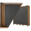 Ver imagem 6 de Guarda Roupa Casal Ripado com 2 Portas de Correr e 4 Gavetas Internas Monte Carlo Ii