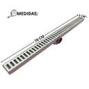 Ver imagem 3 de Ralo Linear de Banheiro Alumínio Tradicional Coletor Água com Sifão:Marrom