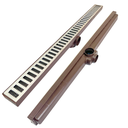 Ver imagem 1 de Ralo Linear de Banheiro Alumínio Tradicional Coletor Água com Sifão:marrom