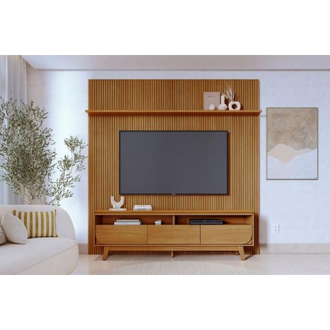 Rack+painel Luna para Tv de até 75 Polegadas - Cumaru - Madetec