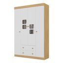 Ver imagem 2 de Guarda-roupa Infantil 122cm com Vidro 4 Portas e 2 Gavetas Brisa Multimóveis Mp4426 Madeirado/