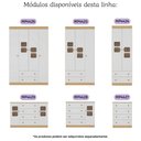 Ver imagem 6 de Guarda-roupa Infantil 122cm com Vidro 4 Portas e 2 Gavetas Brisa Multimóveis Mp4426 Madeirado/