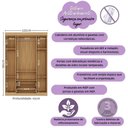 Ver imagem 3 de Guarda-roupa Infantil 122cm com Vidro 4 Portas e 2 Gavetas Brisa Multimóveis Mp4426 Madeirado/
