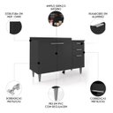 Ver imagem 3 de Balcão de Cozinha com Tampo 120cm Pérola Preto Z34 - Mpozenato