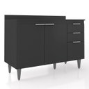 Ver imagem 1 de Balcão de Cozinha com Tampo 120cm Pérola Preto Z34 - Mpozenato