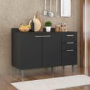 Ver imagem 2 de Balcão de Cozinha com Tampo 120cm Pérola Preto Z34 - Mpozenato