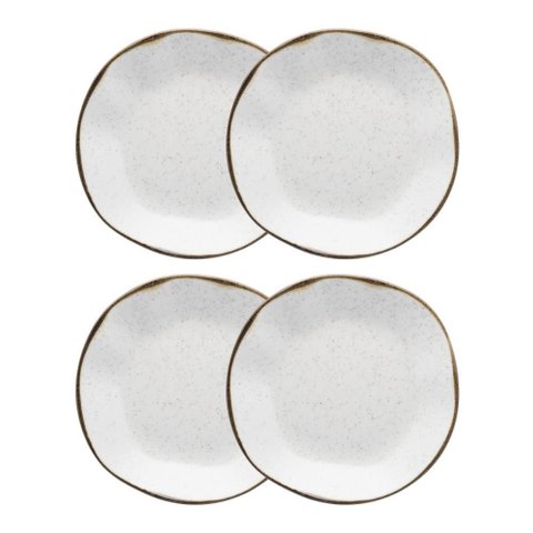 Conjunto 4 Pratos Fundo 22,5 Cm Ryo Maresia Porcelana Oxford