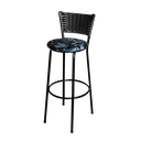 Ver imagem 3 de Jogo 2 Banqueta Alta Para Cozinha Ratan Preta Estofado Floral Floral
