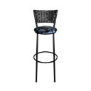 Ver imagem 4 de Jogo 2 Banqueta Alta Para Cozinha Ratan Preta Estofado Floral Floral
