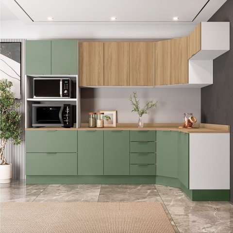 Cozinha Modulada 7 Peças 1 Tampo 3 Aéreos 3 Balcões e Torre Quente Ipanema CabeCasa MadeiraOriginals