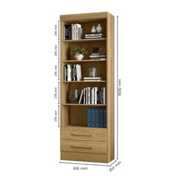 Estante para Livros 5 Prateleiras 2 Gavetas - 3