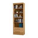 Ver imagem 2 de Estante de Livros 61,6CMX183CM 5 Prateleiras 2 Gavetas Marrom/Freijo Toq
