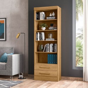 Estante para Livros 5 Prateleiras 2 Gavetas