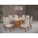 Ver imagem 1 de Mesa de Jantar Quadrada Monza com 8 Cadeiras Madeira Maciça Vegas