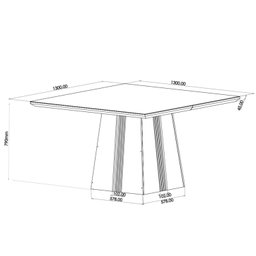 Mesa de Jantar Quadrada Monza com 8 Cadeiras Madeira Maciça Vegas - 4