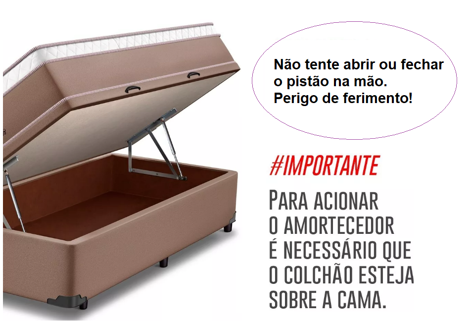 1 Pistão para Cama Box Baú Casal 800n Amortecedor - 3