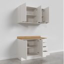 Ver imagem 7 de Cozinha Modulada 2 Peças com Tampo 1 Aéreo 3 Portas e 1 Balcão Pia Ipanema CabeCasa MadeiraOriginals