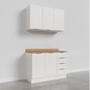 Ver imagem 6 de Cozinha Modulada 2 Peças com Tampo 1 Aéreo 3 Portas e 1 Balcão Pia Ipanema CabeCasa MadeiraOriginals