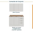 Ver imagem 4 de Cozinha Modulada 2 Peças com Tampo 1 Aéreo 3 Portas e 1 Balcão Pia Ipanema CabeCasa MadeiraOriginals