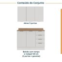 Ver imagem 3 de Cozinha Planejada 2 Peças com Tampo 1 Aéreo 3 Portas e 1 Balcão Pia Ipanema CabeCasa MadeiraOriginals