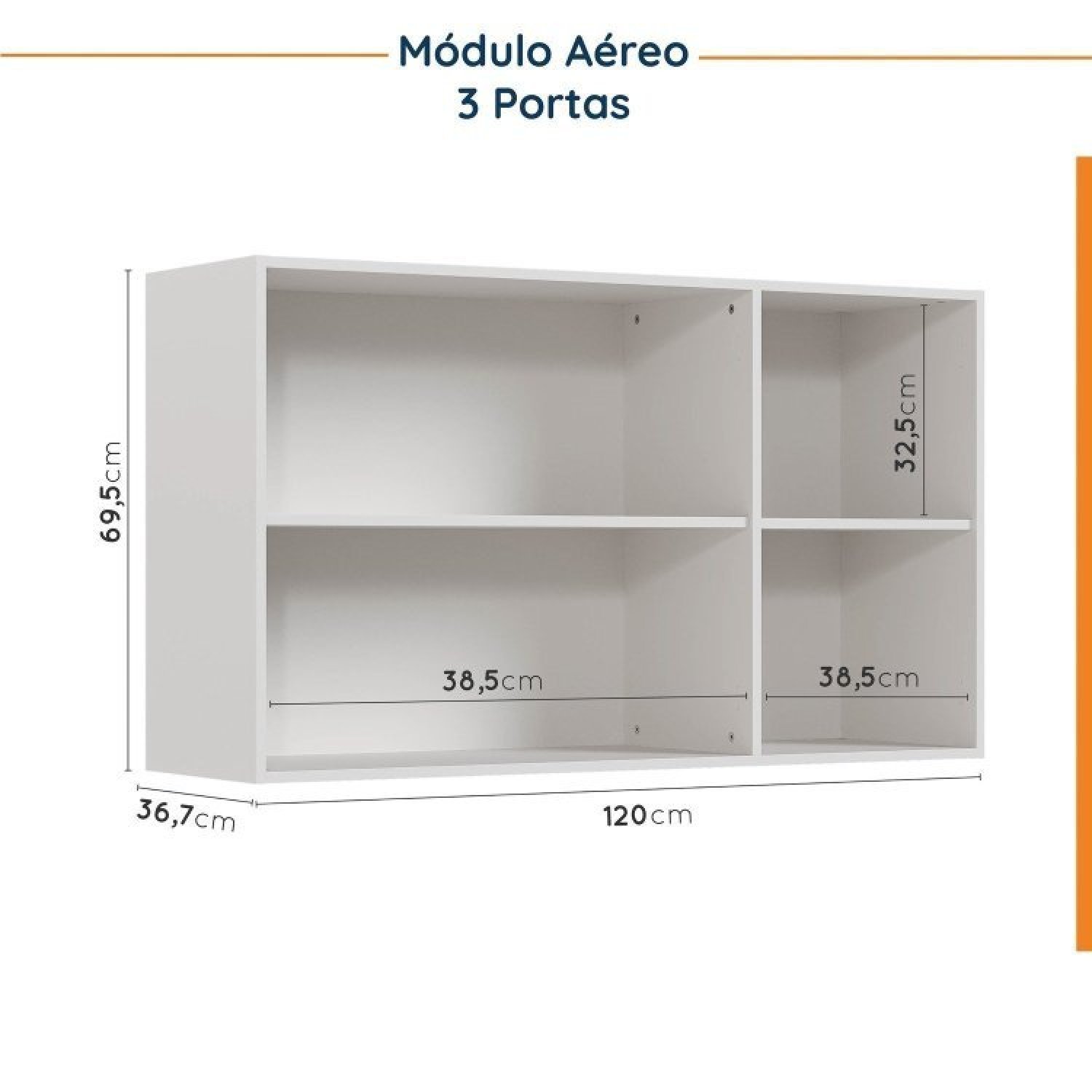 Cozinha Modulada 2 Peças com Tampo 1 Aéreo 3 Portas e 1 Balcão Pia Ipanema Cabecasa Madeiramadeira - 11