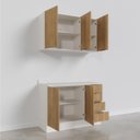 Ver imagem 7 de Cozinha Modulada 2 Peças com Tampo 1 Aéreo 3 Portas e 1 Balcão Pia Ipanema CabeCasa MadeiraOriginals