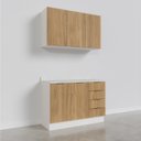 Ver imagem 6 de Cozinha Modulada 2 Peças com Tampo 1 Aéreo 3 Portas e 1 Balcão Pia Ipanema CabeCasa MadeiraOriginals