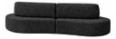 Ver imagem 3 de Sofá Virginia 250cm Luxo Sala Salão 3 Lugares Bouclé:preto/liso