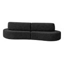 Ver imagem 3 de Sofá Virginia 250cm Luxo Sala Salão 3 Lugares Bouclé:preto/liso
