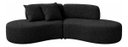 Ver imagem 2 de Sofá Virginia 250cm Luxo Sala Salão 3 Lugares Bouclé:preto/liso