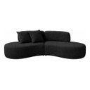 Ver imagem 2 de Sofá Virginia 250cm Luxo Sala Salão 3 Lugares Bouclé:preto/liso