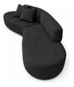 Ver imagem 4 de Sofá Virginia 250cm Luxo Sala Salão 3 Lugares Bouclé:preto/liso