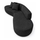 Ver imagem 4 de Sofá Virginia 250cm Luxo Sala Salão 3 Lugares Bouclé:preto/liso
