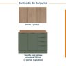 Cozinha Modulada 2 Peças com Tampo 1 Aéreo 3 Portas e 1 Balcão Pia Ipanema CabeCasa MadeiraOriginals - 4