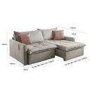 Ver imagem 4 de Estofado Cama Star 31 2,50 Metros Assento D28 Moderno Braço Reto 15cm - Capuccino