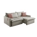 Ver imagem 1 de Estofado Cama Star 31 2,50 Metros Assento D28 Moderno Braço Reto 15cm - Capuccino