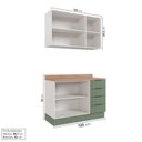 Ver imagem 5 de Cozinha Modulada 2 Peças com Tampo 1 Aéreo 3 Portas e 1 Balcão Pia Ipanema CabeCasa MadeiraOriginals