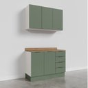 Ver imagem 6 de Cozinha Modulada 2 Peças com Tampo 1 Aéreo 3 Portas e 1 Balcão Pia Ipanema CabeCasa MadeiraOriginals