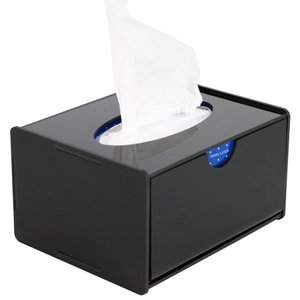 Porta Lenço guardanapo de papel Gaveta Médio Acrílico Preto Make Laser Porta lenço preto