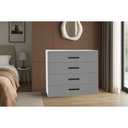 Ver imagem 1 de Cômoda de Quarto Valência C- 4 Gavetas Branco-cinza - Politorno